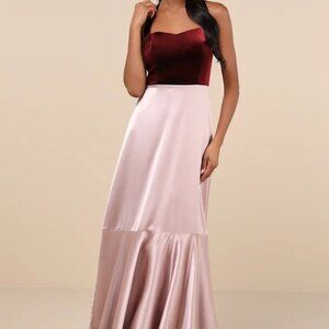 Mesmerizing Impression Mauve Pink Mixed Media Halter Maxi Dress Lulus